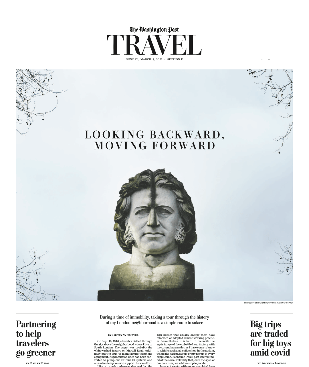 Washington Post Kynder Borgo di Sotto Sunday Travel Section Page 1